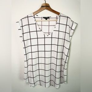 Express vneck rolled cap sleeve blouse